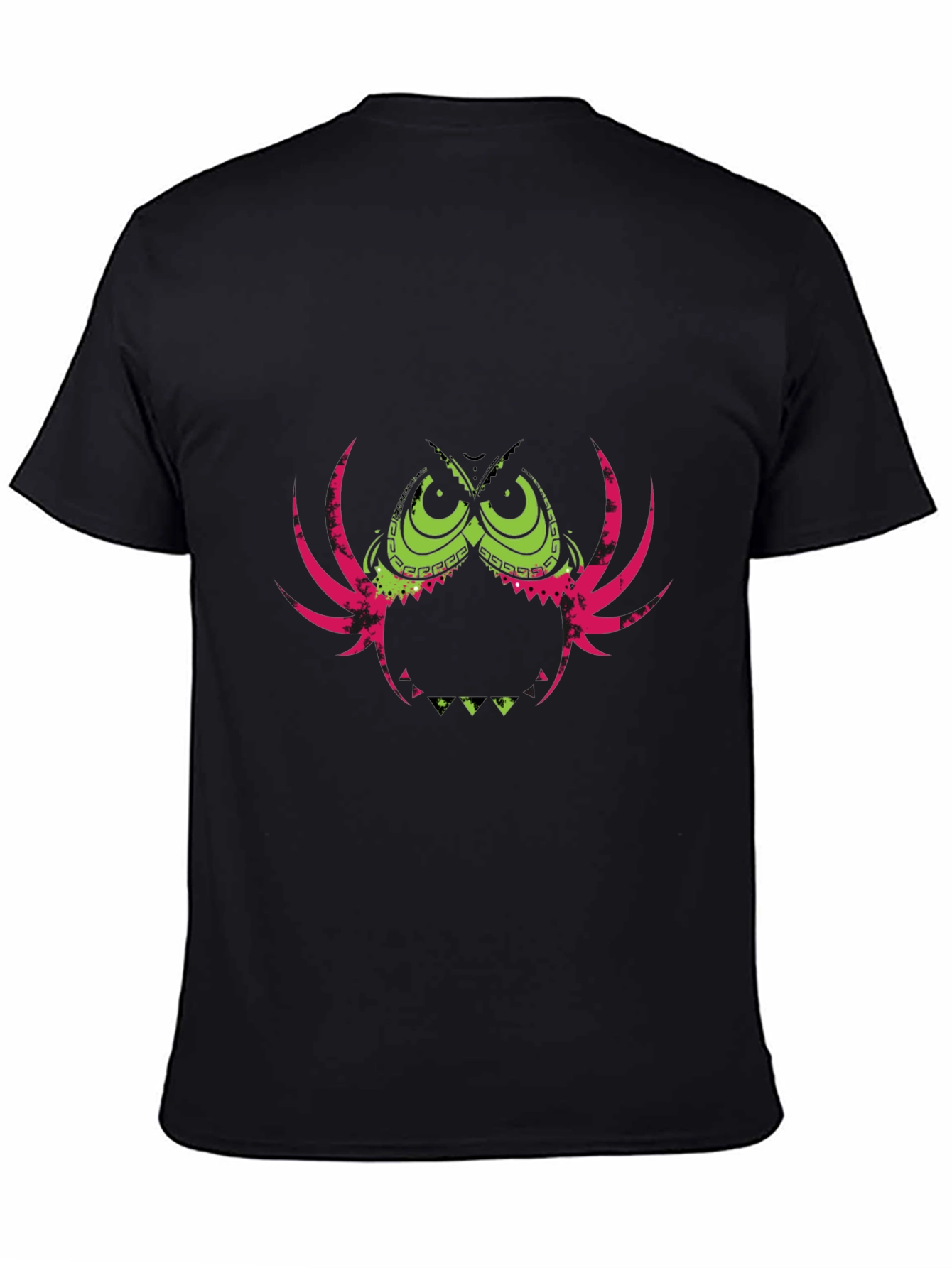 Black Edgy Owl Graphic Tee - Black view 4