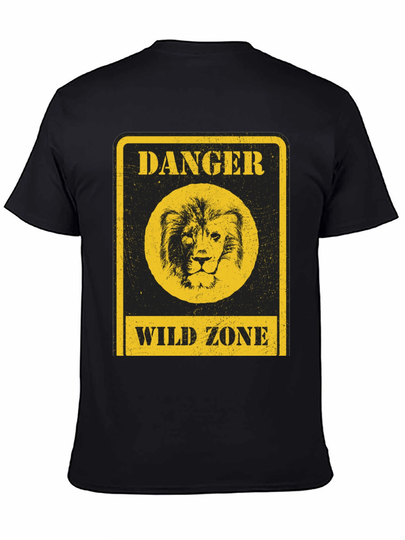 Black Danger Wild Zone Lion Graphic Tee - Black view 4