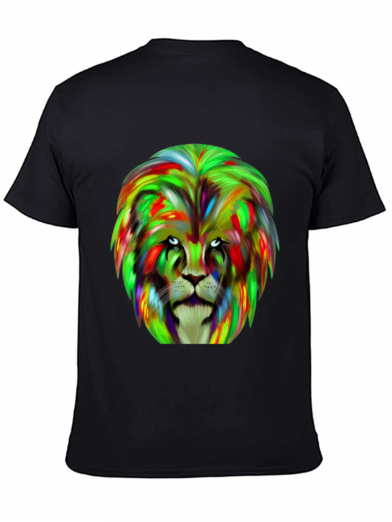 Black Lion Graphic Tee - Bold Colorful Design view 4