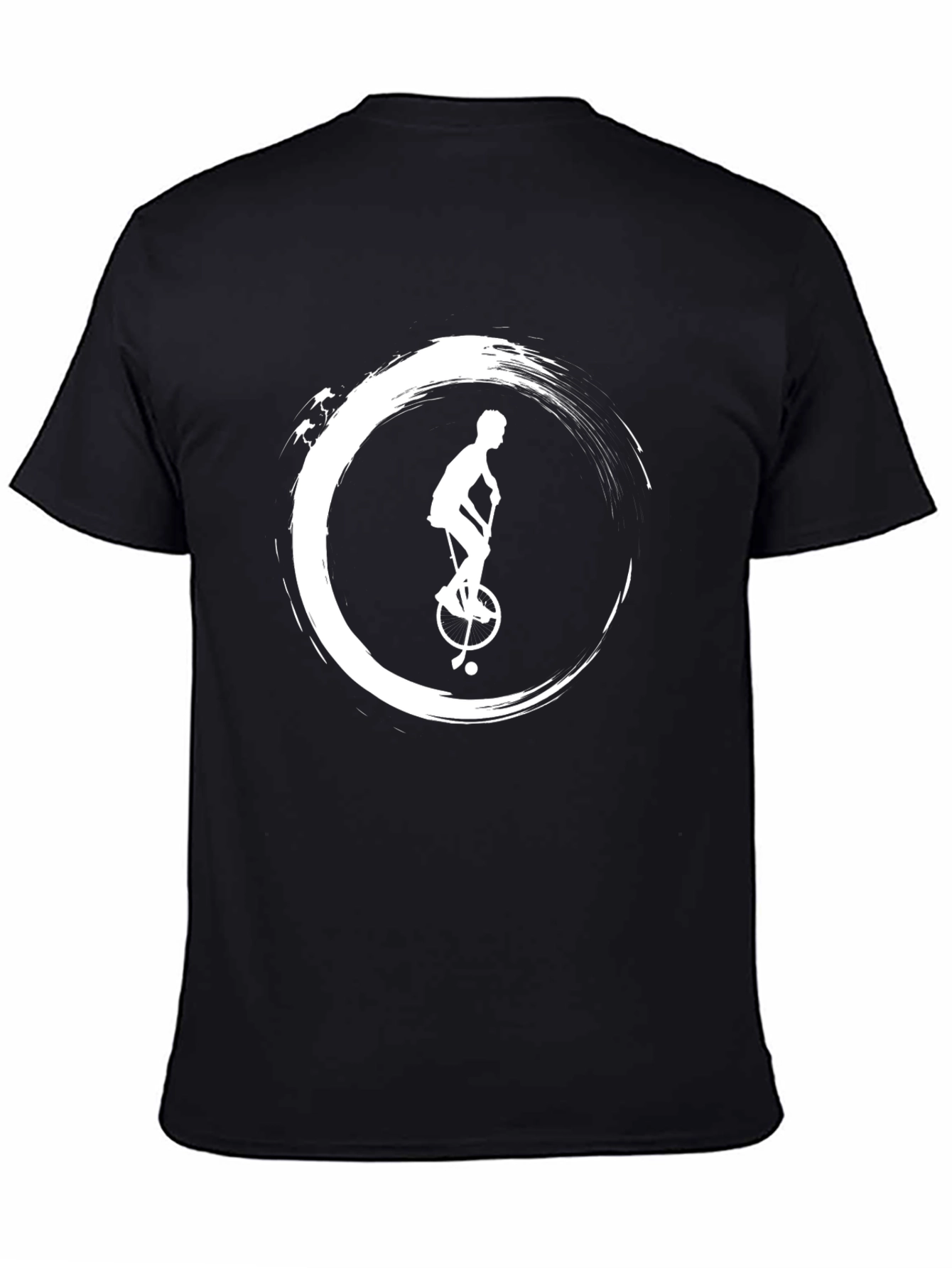 Black Unicycle Zen T-Shirt - Black Graphic Tee view 4