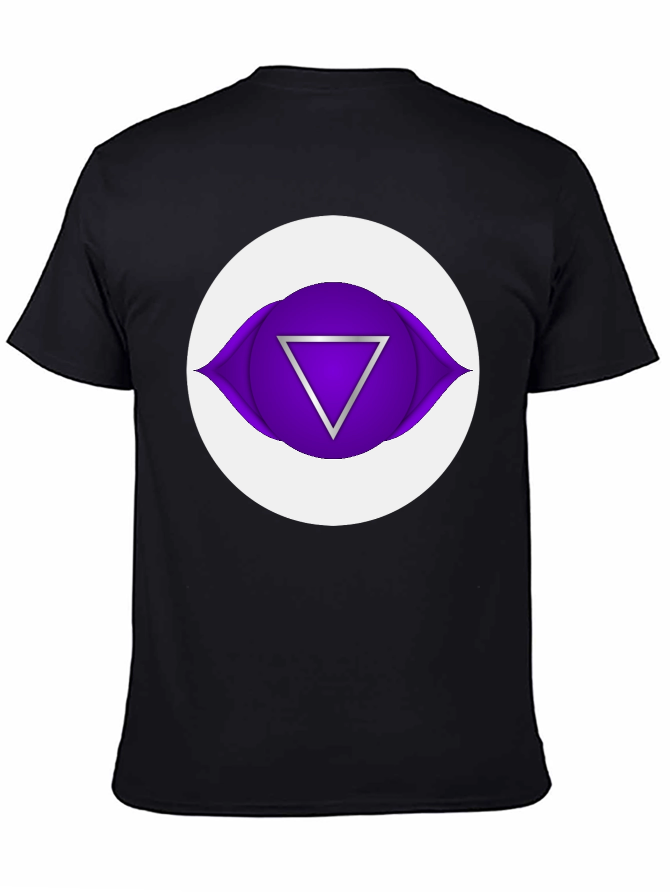 Black Third Eye Chakra Graphic Tee - Black Cotton T-Shirt view 4
