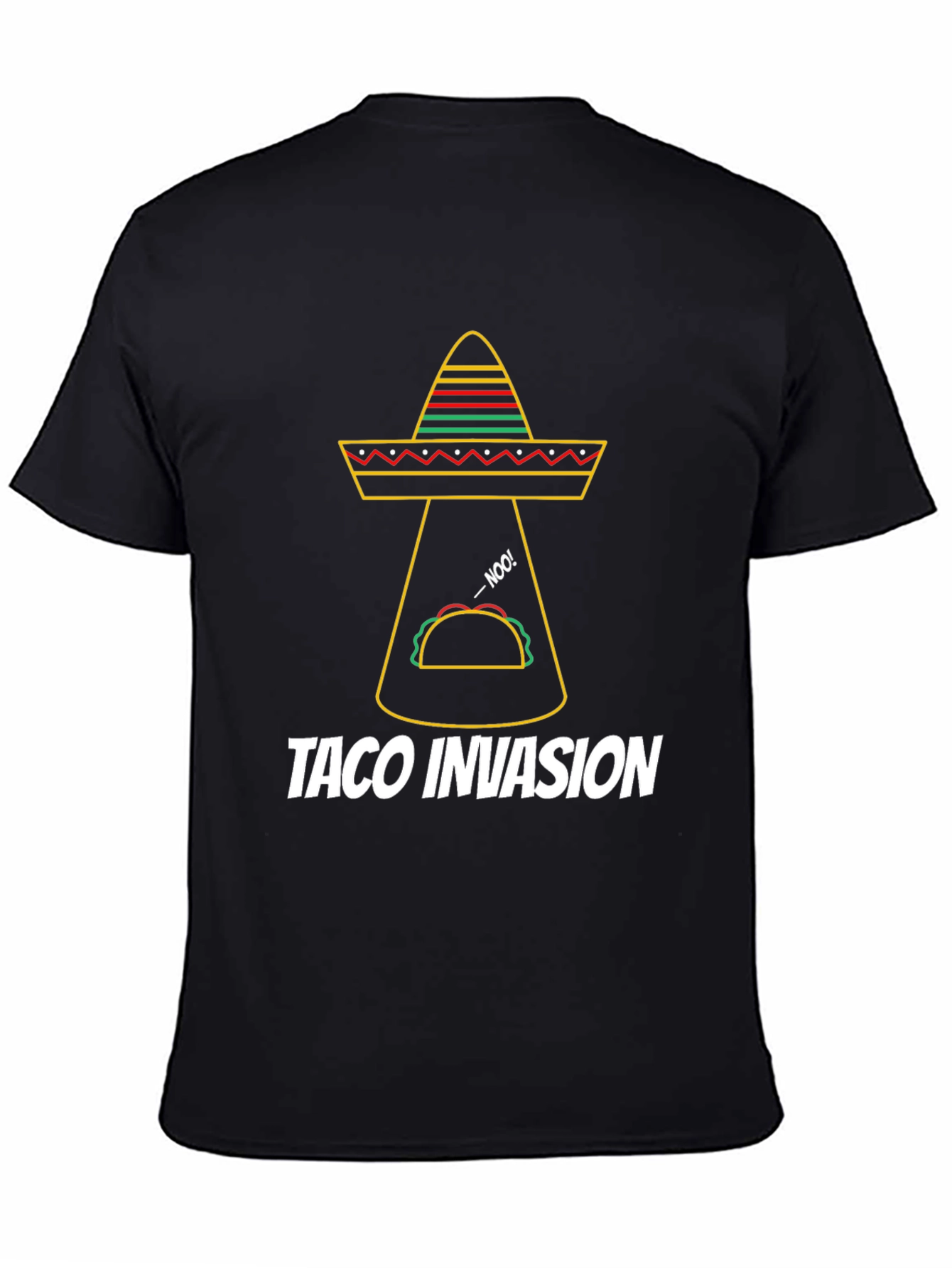 Taco Invasion Graphic T-Shirt - Funny Alien Sombrero Tee - 4