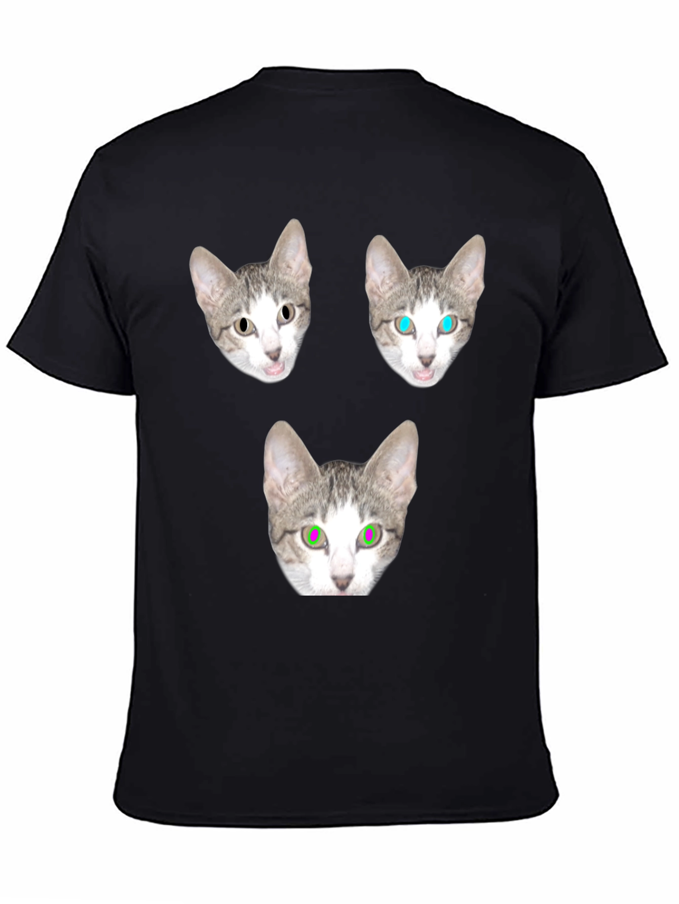 Black Cat Head T-Shirt - Funny Graphic Tee view 4