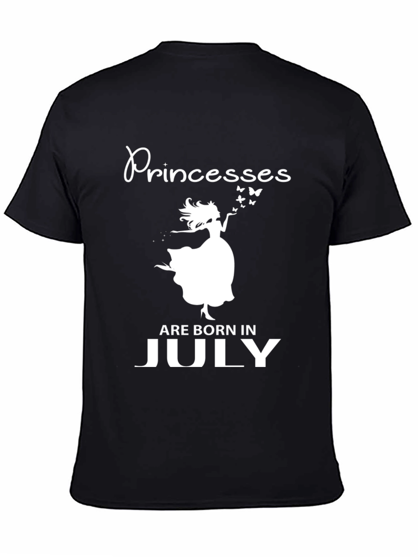 Black Princesses Are Born in July Black T-Shirt view 4