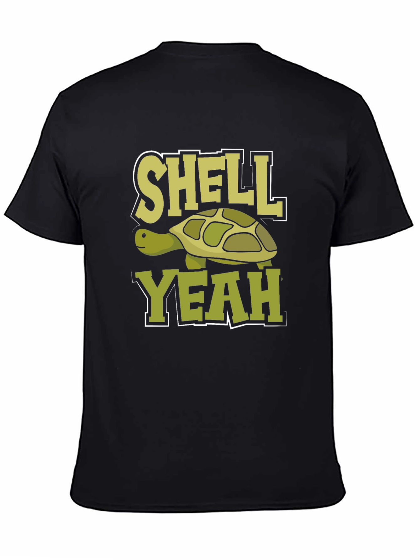 Black Shell Yeah! Funny Turtle Graphic Novelty T-Shirt view 4
