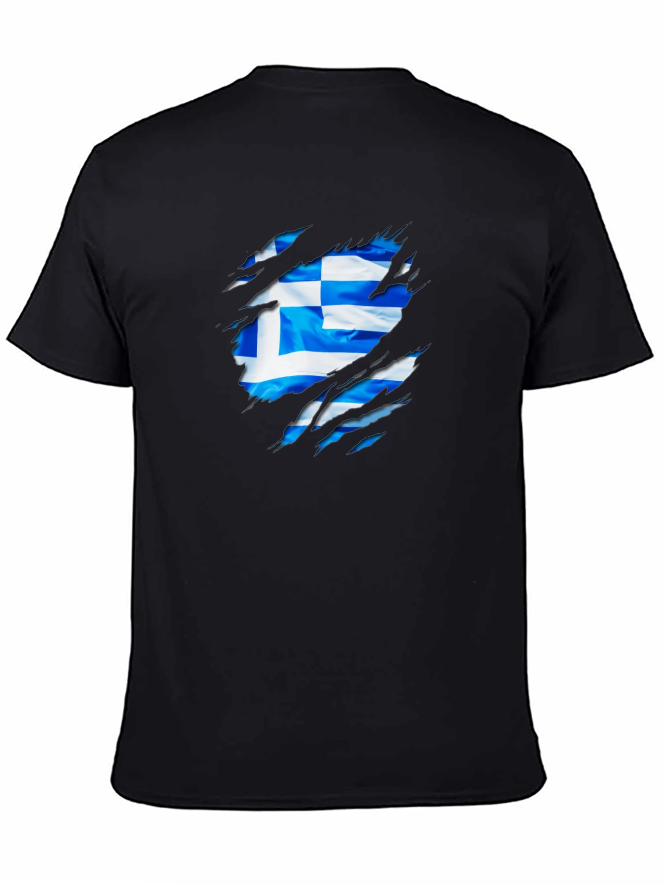 Greek Flag Ripped T-Shirt - Show Your Heritage - 4