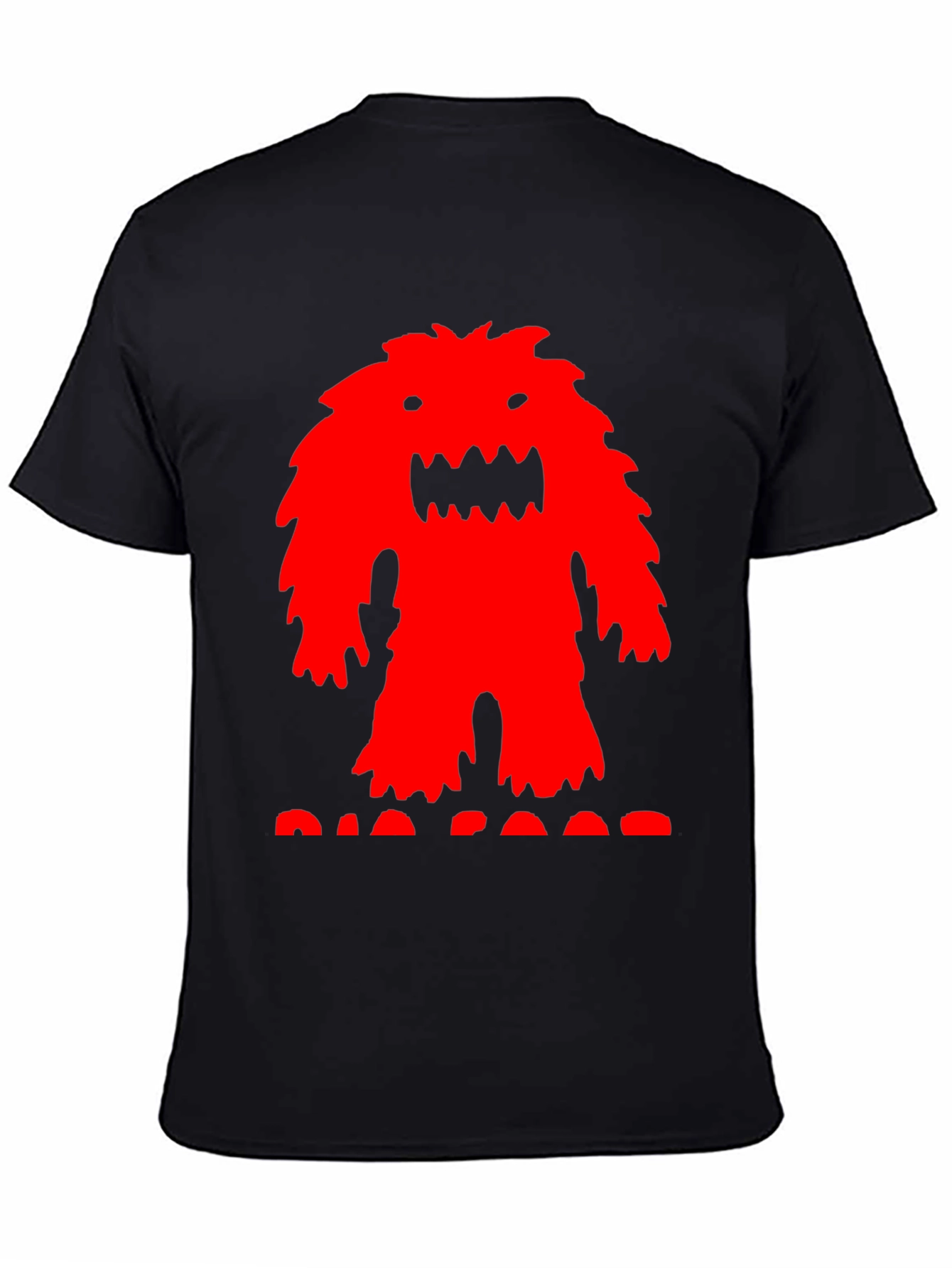 Black Monster Graphic Tee - Black Cotton T-Shirt view 4