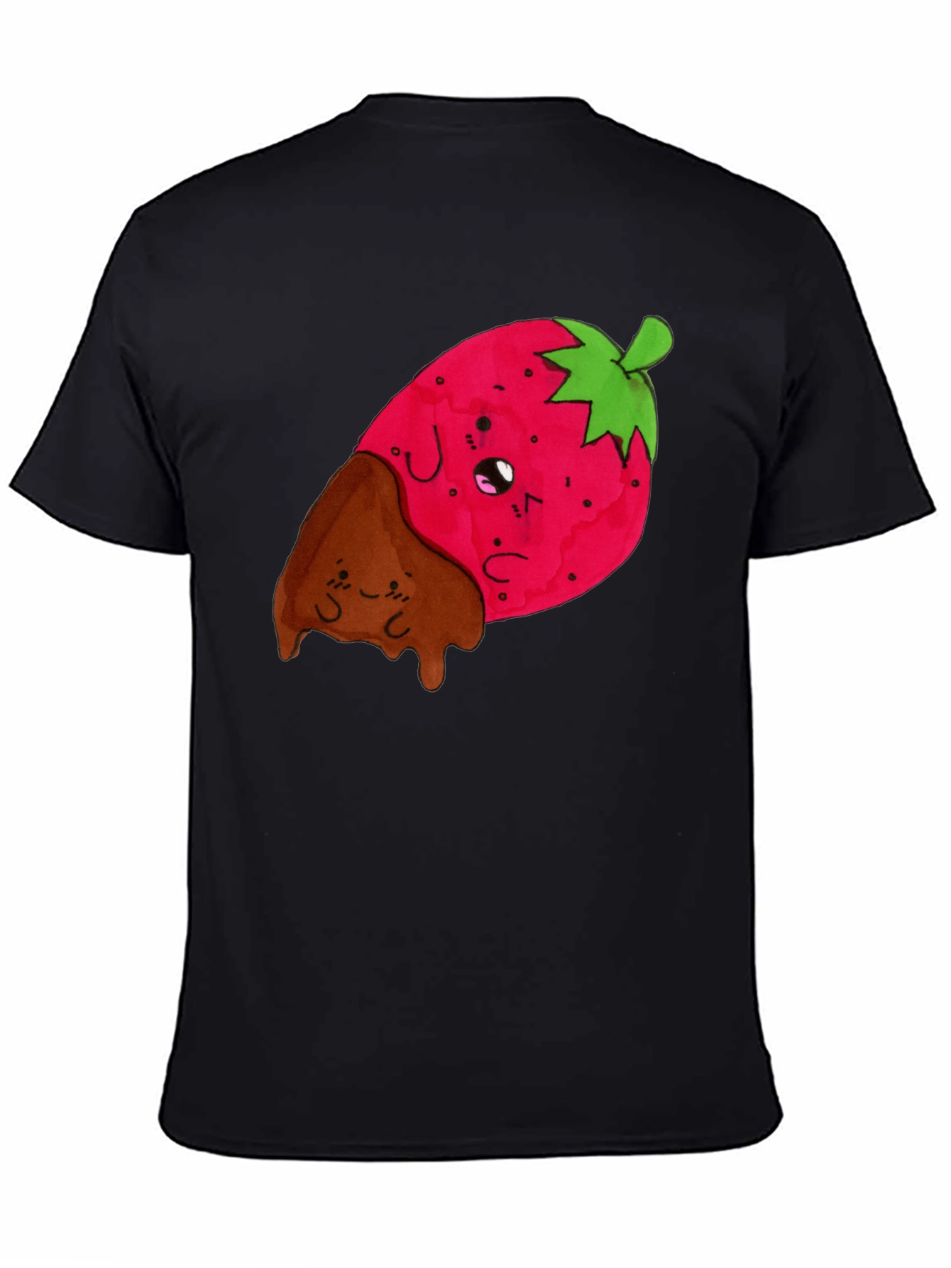 Black Strawberry Dipped in Chocolate Graphic Tee view 4