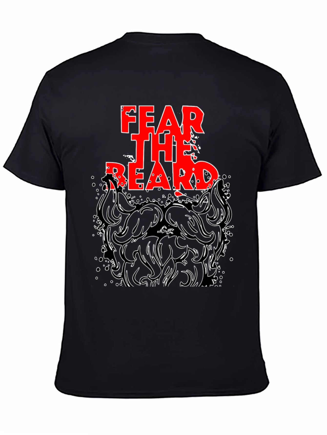 Black Fear The Beard T-Shirt - Black Cotton Tee view 4