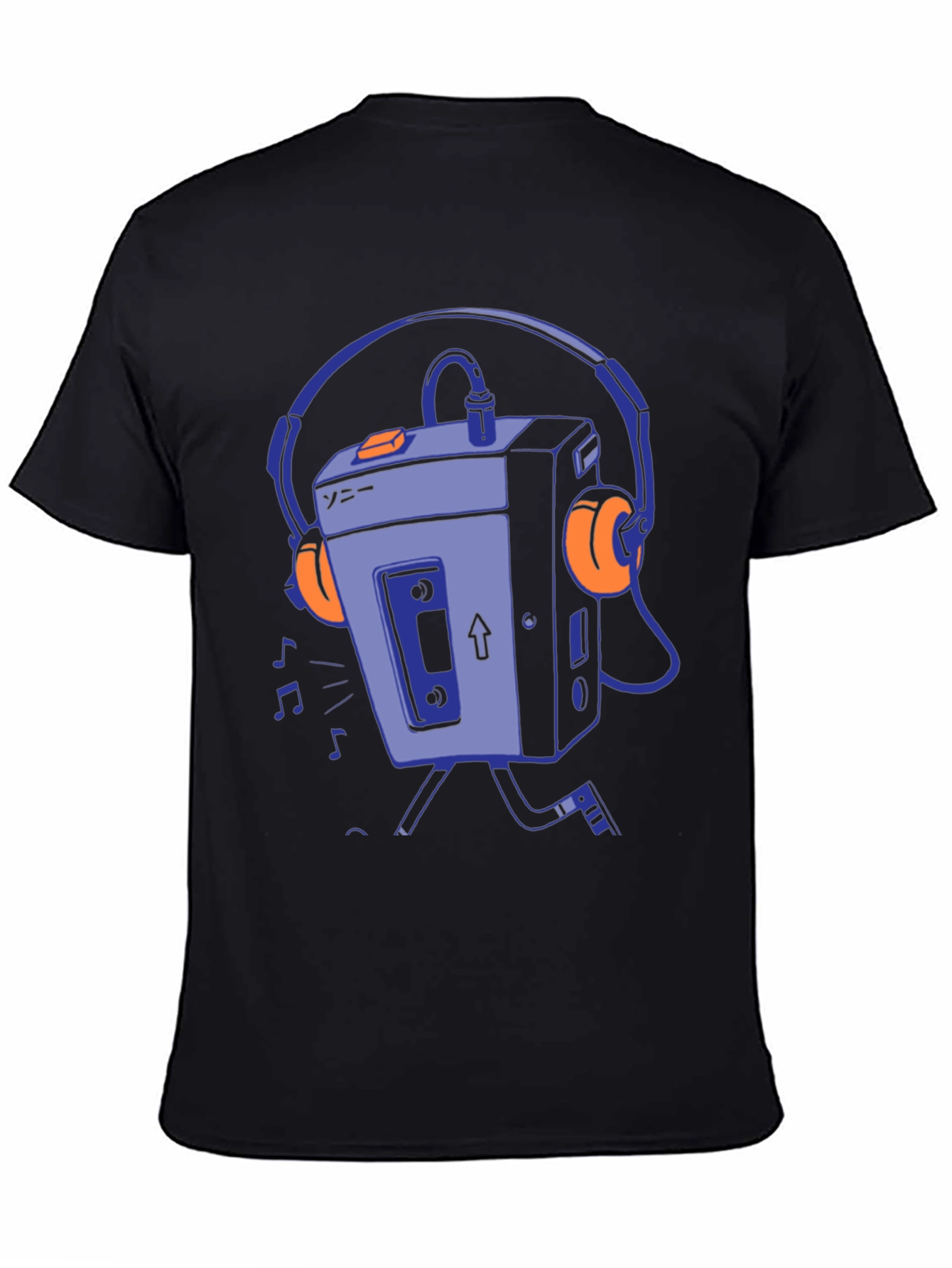 Black Retro Walkman Graphic T-Shirt - Black view 4