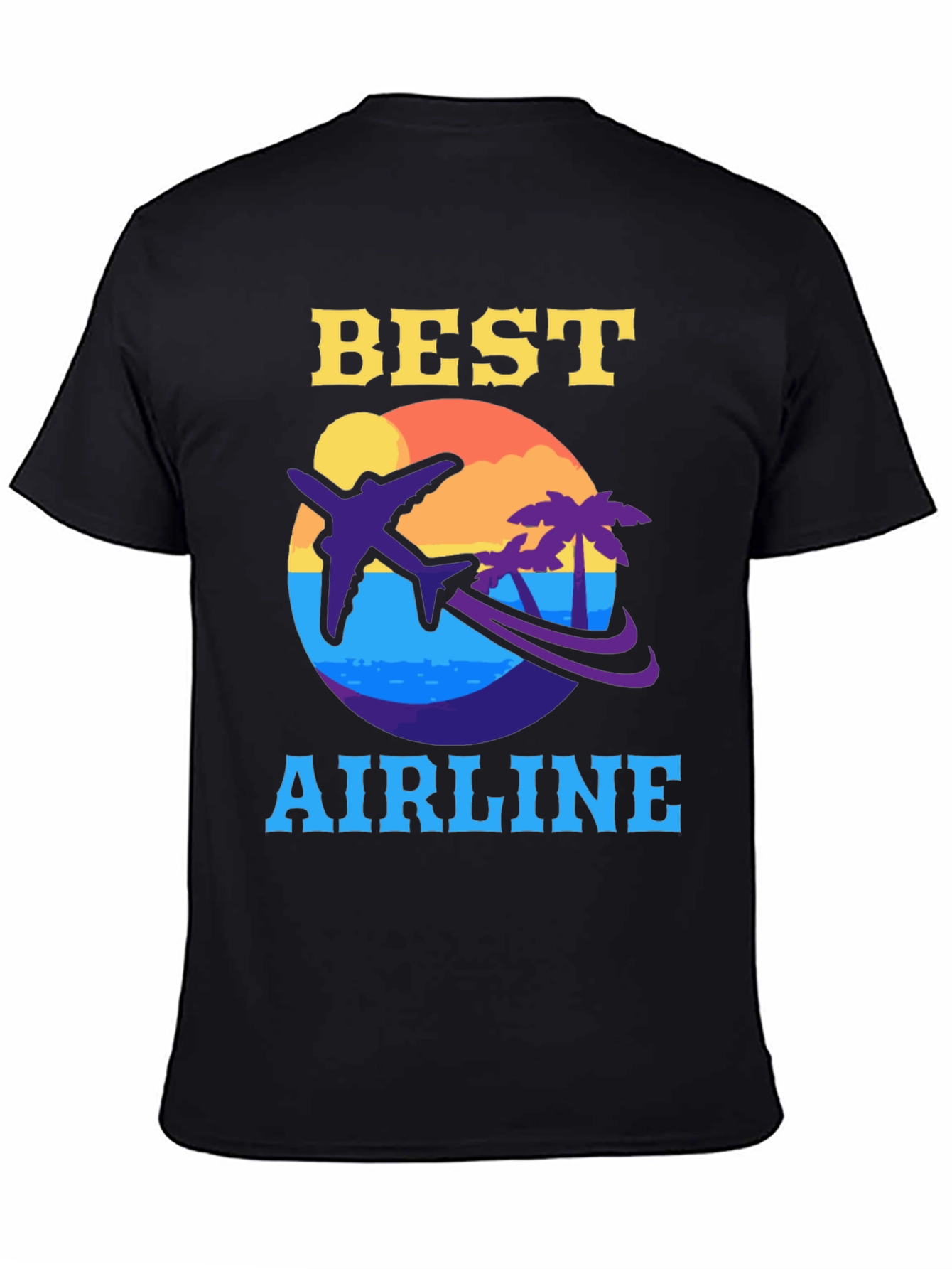 Black Best Airline Graphic T-Shirt - Travel Vacation Tee view 4