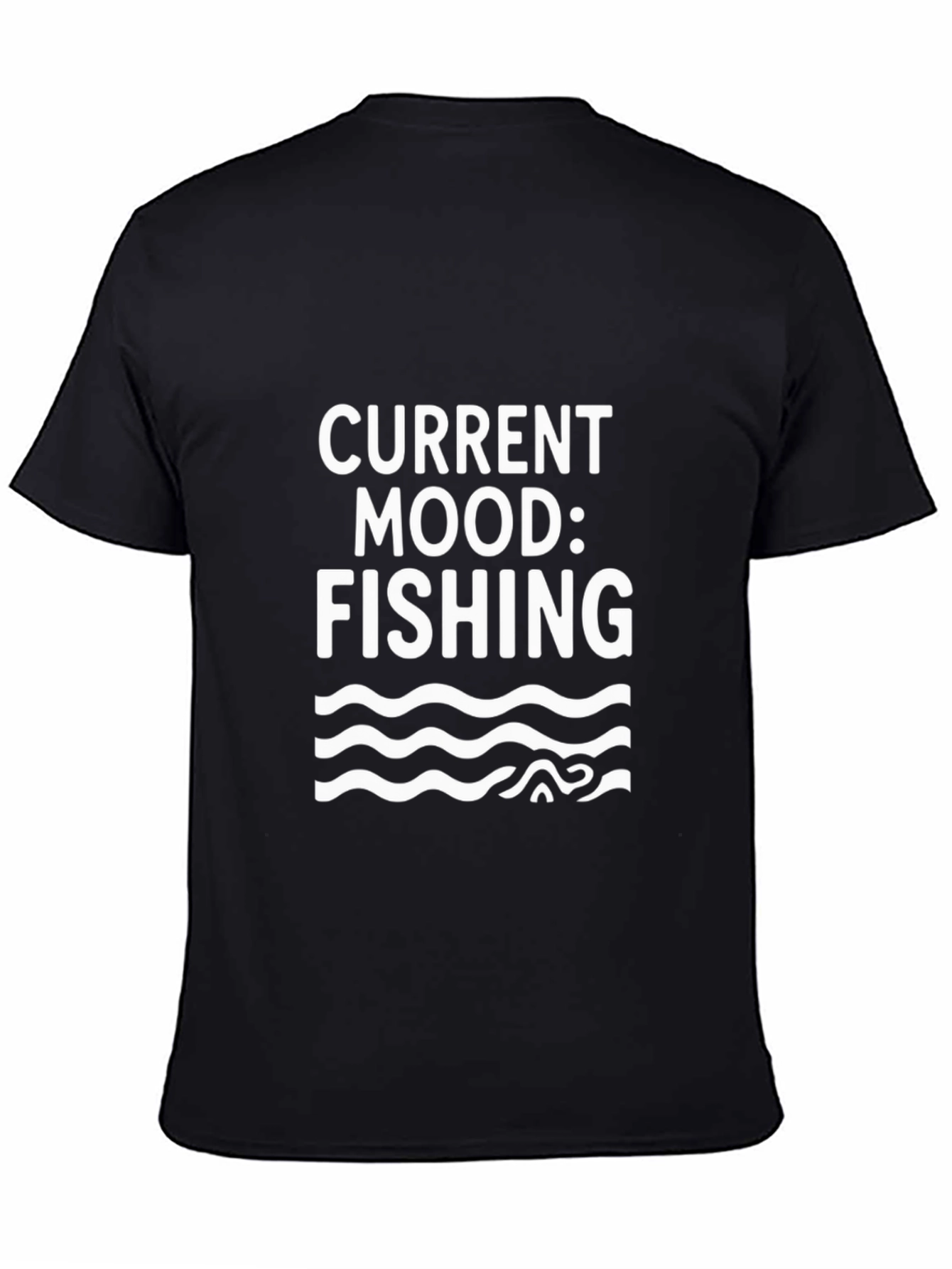 Black Current Mood Fishing T-Shirt - Black Cotton Tee view 4