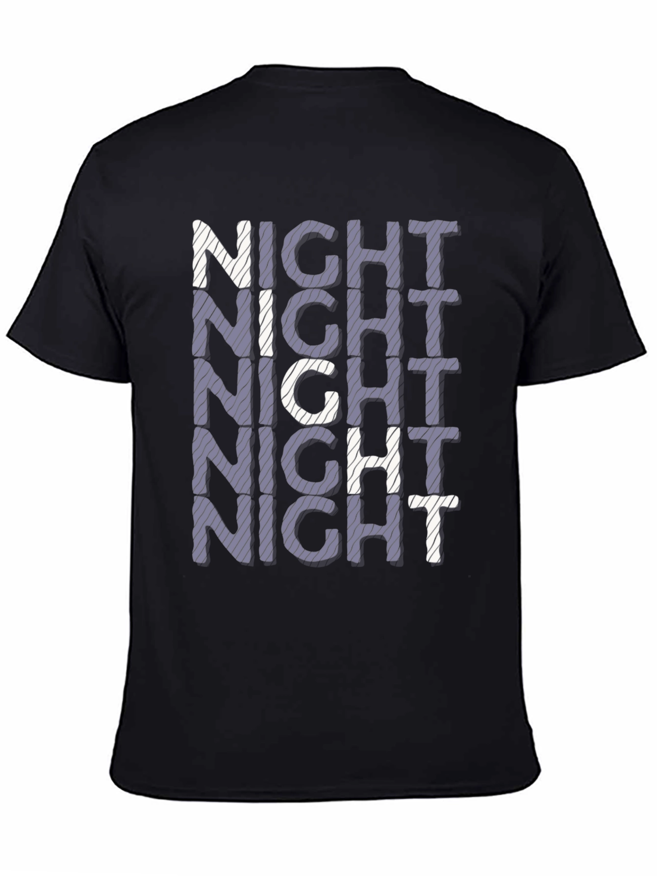 Black Night Stacked Graphic Print Black T-Shirt view 4