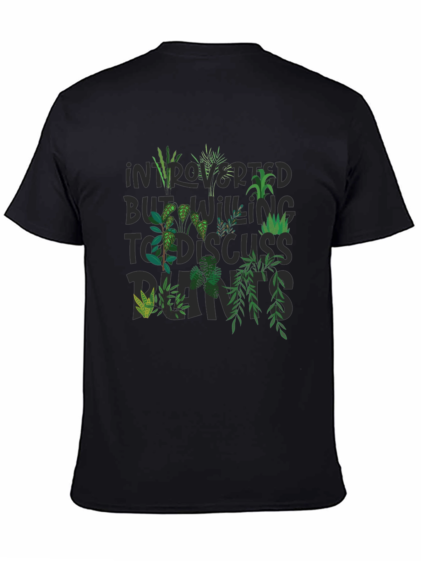 Black Introverted Plant Lover T-Shirt view 4