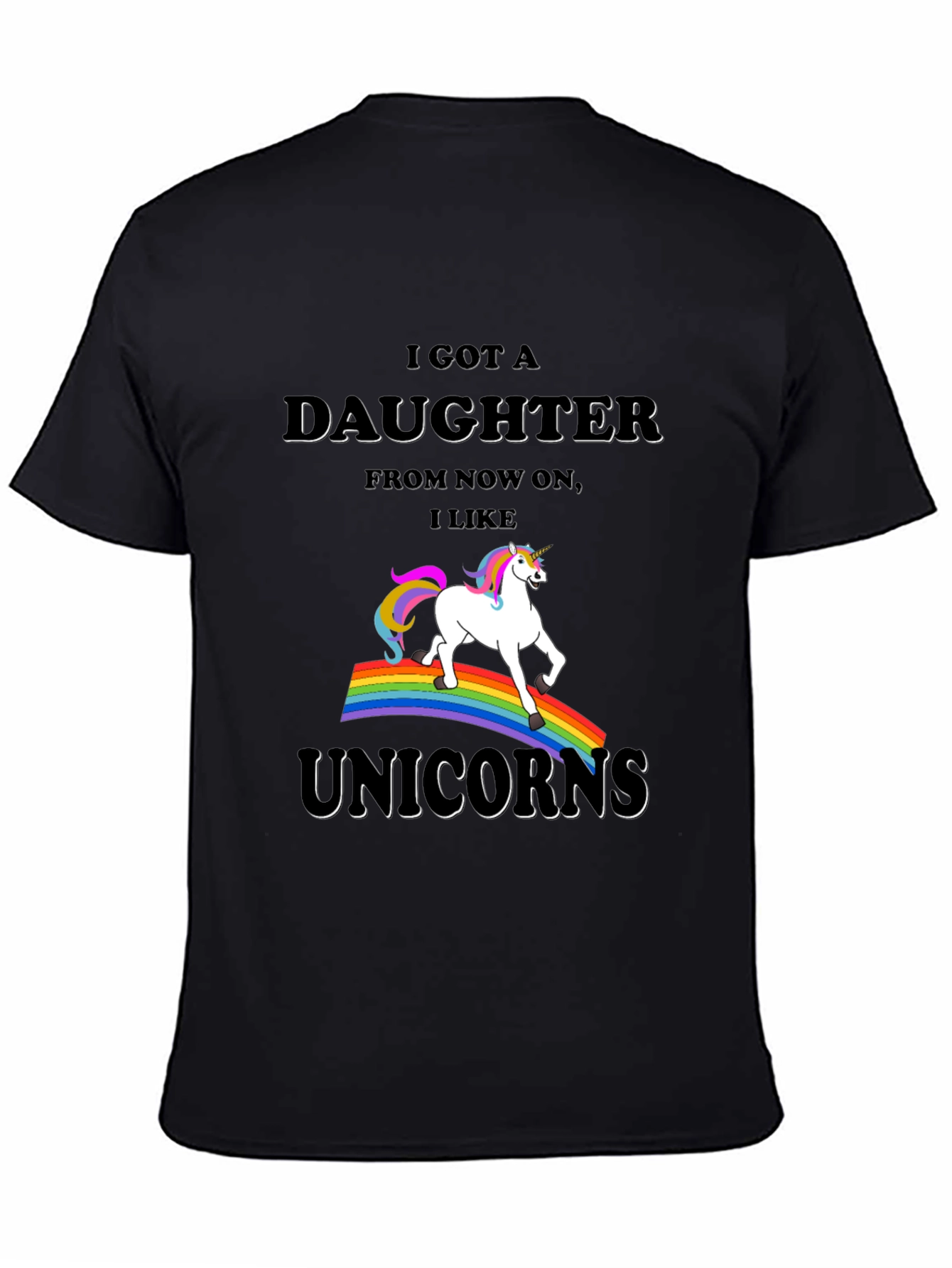 Black I Got a Daughter Unicorn T-Shirt view 4