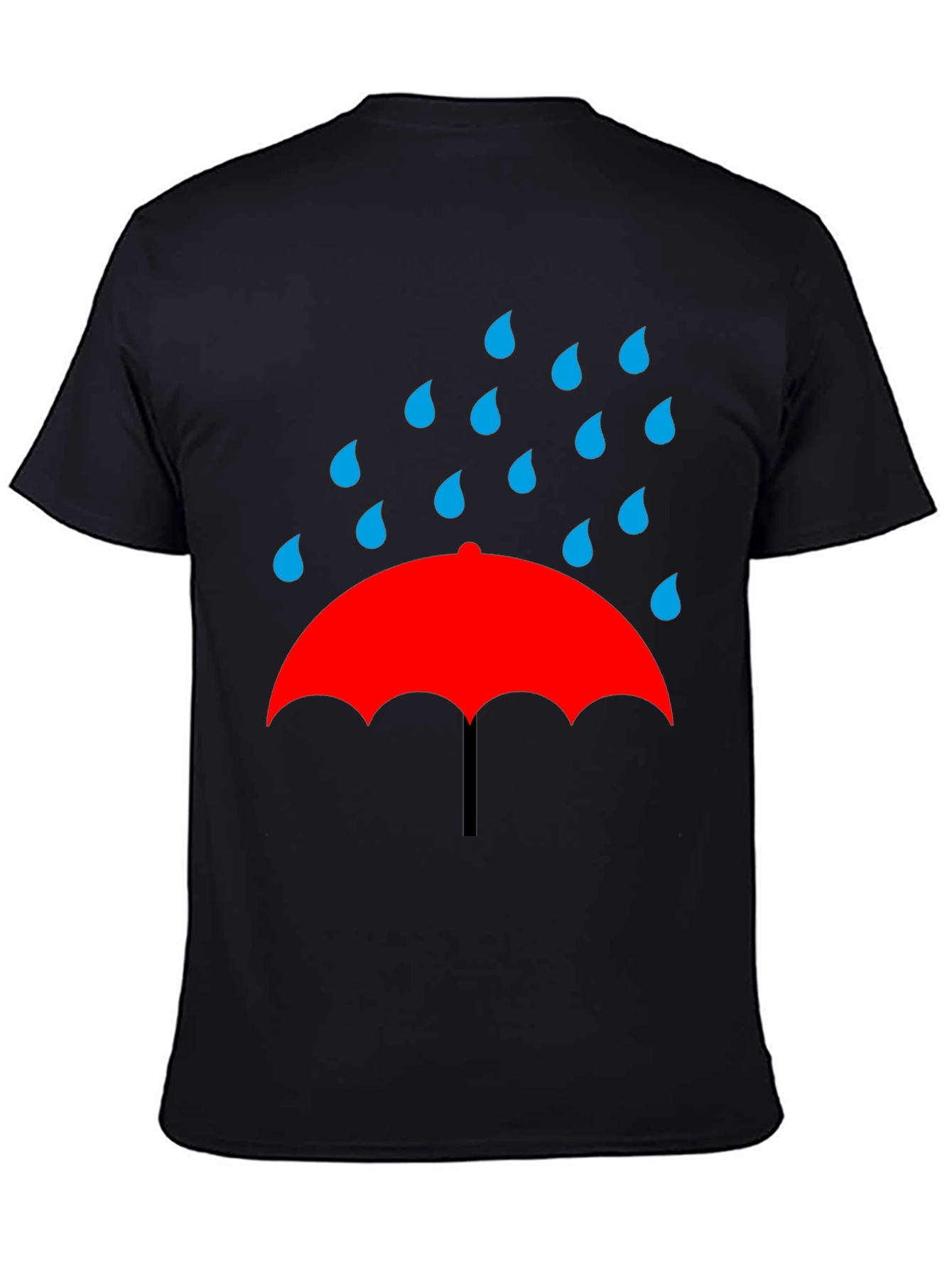 Black Rainy Day Umbrella Graphic Tee - Black T-Shirt view 4
