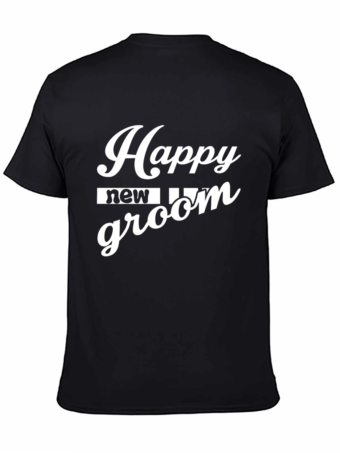 Black Happy New Groom T-Shirt view 4