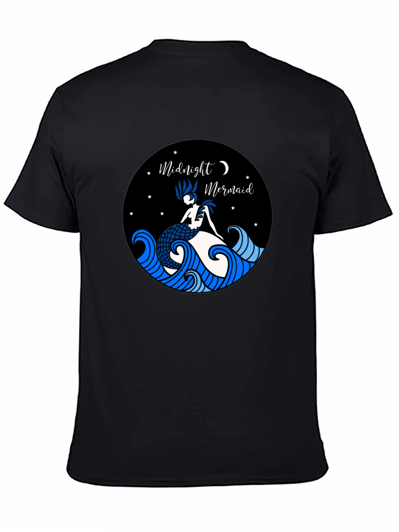 Black Midnight Mermaid Graphic Tee view 4