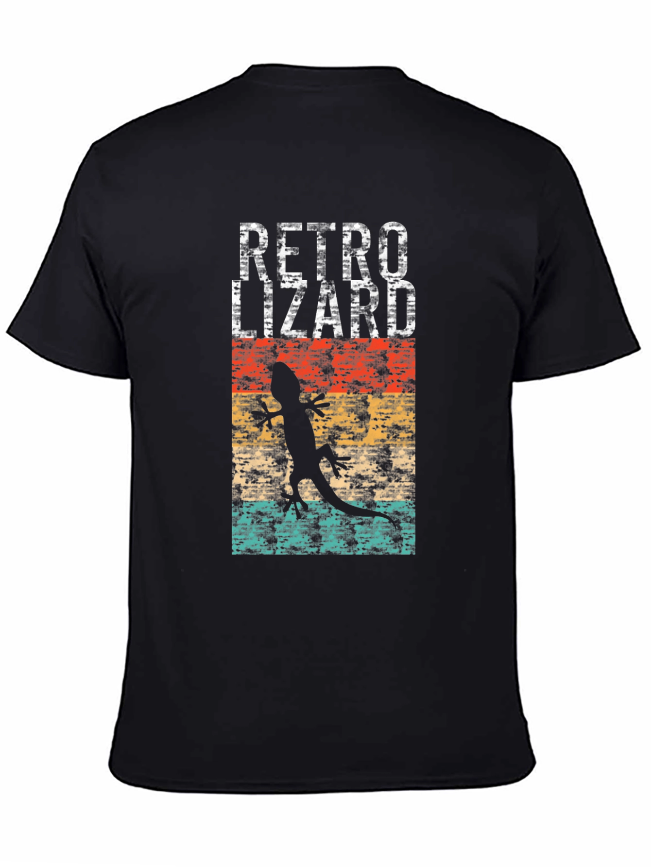 Black Retro Lizard Graphic T-Shirt - Black view 4