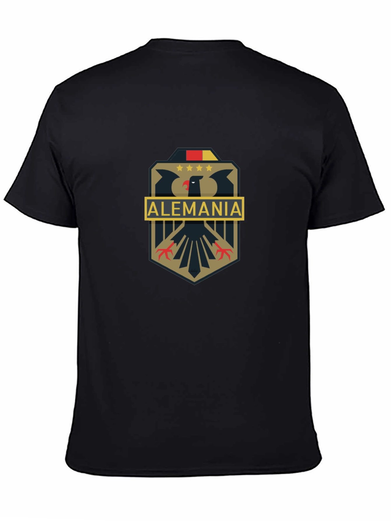 Black Alemania Eagle Crest Graphic Tee - Black view 4