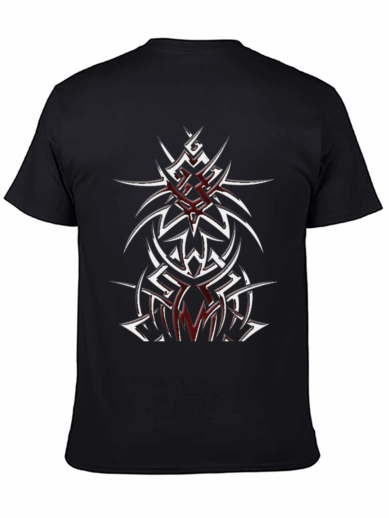 Black Tribal Tattoo Graphic Black T-Shirt view 4