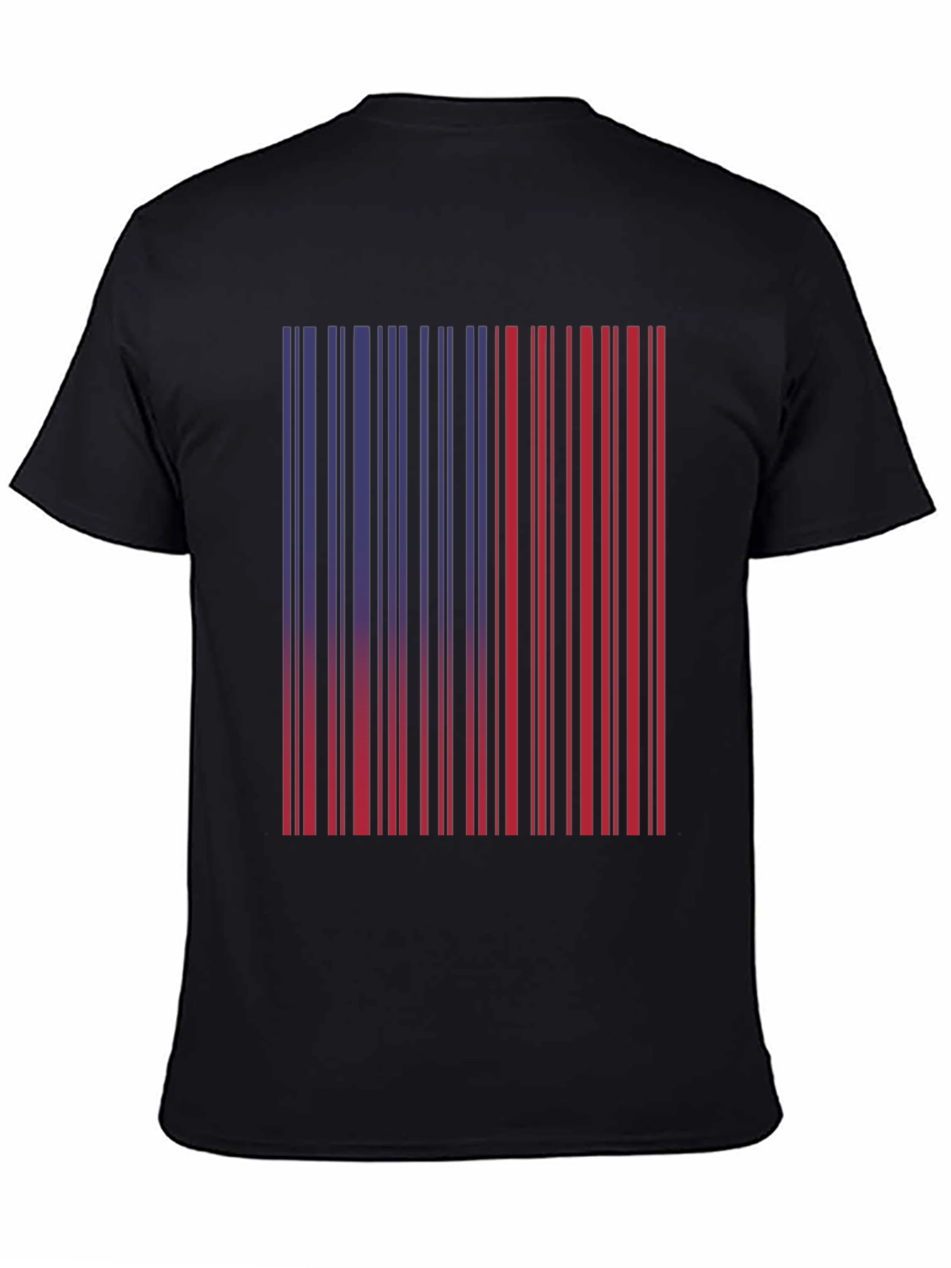 Black Barcode Graphic Tee - Unique Red & Blue Design view 4