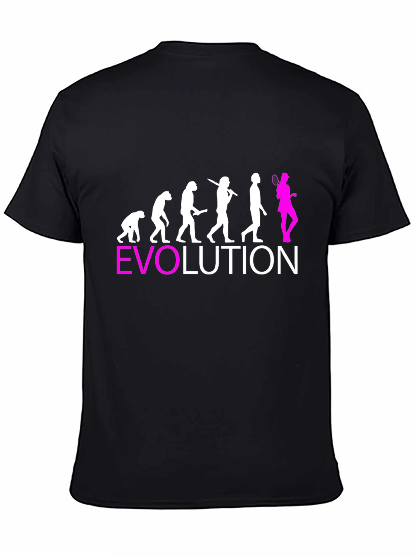 Black Evolution of Badminton T-Shirt - Funny Sport Tee view 4