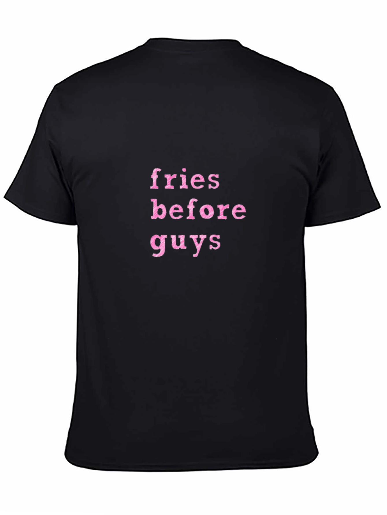 Black Fries Before Guys Black Crewneck T-Shirt view 4