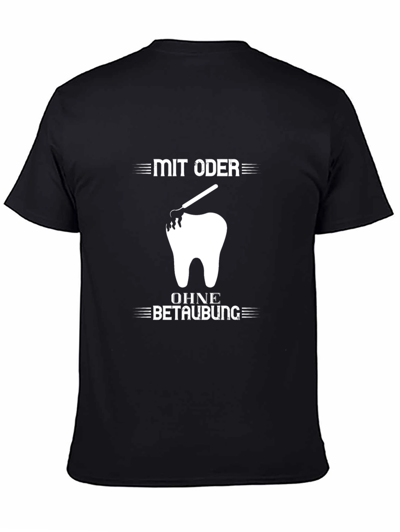 Black Funny Dentist T-Shirt - Tooth Design - With or Without Numbing view 4
