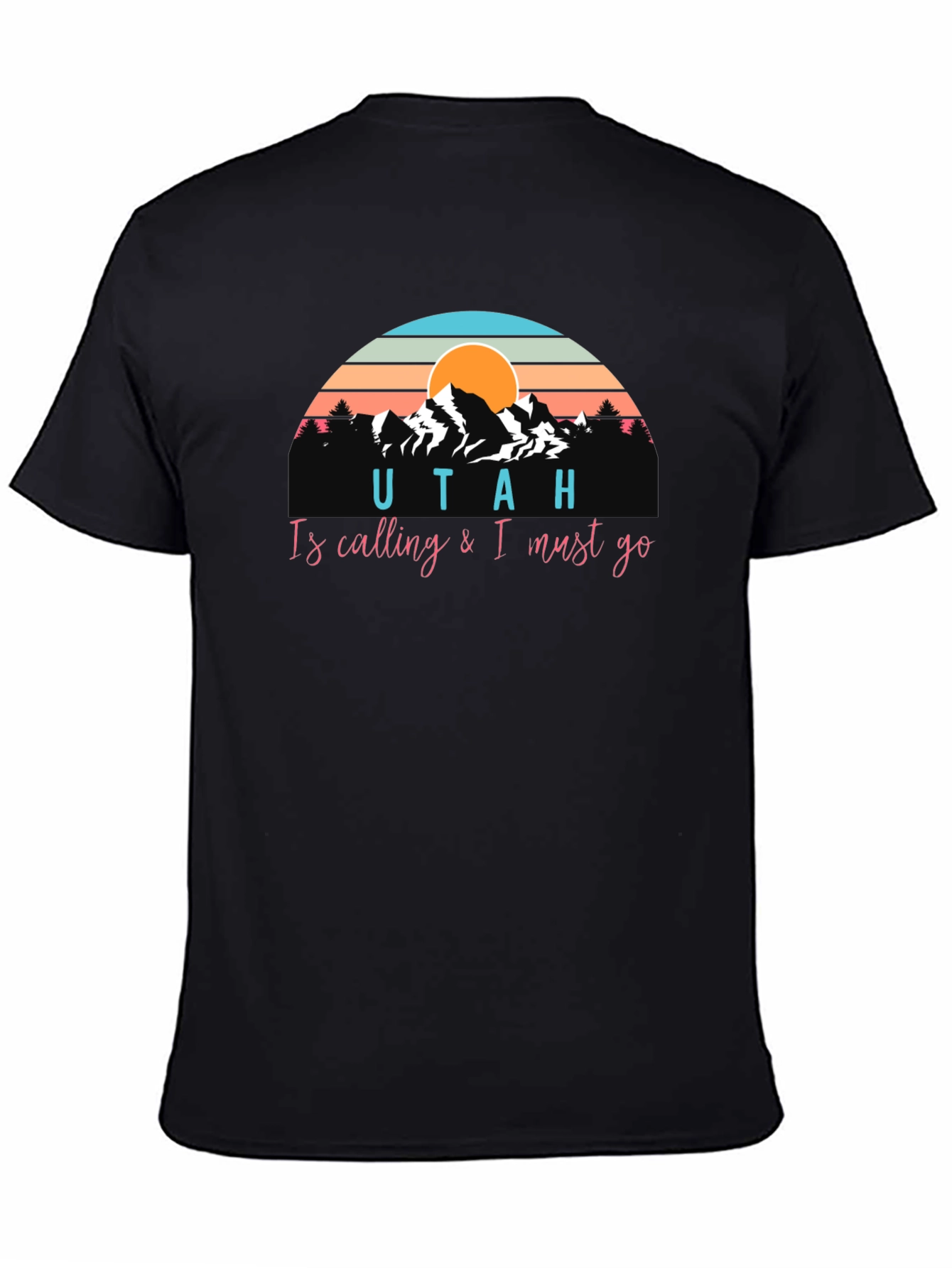 Black Utah Calling Men's Graphic Tee view 4
