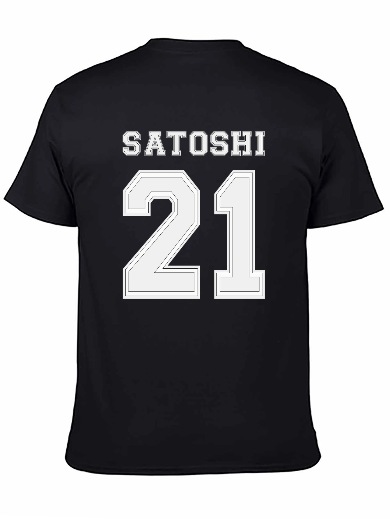 Black Satoshi 21 Black T-Shirt - Crypto Enthusiast Apparel view 4