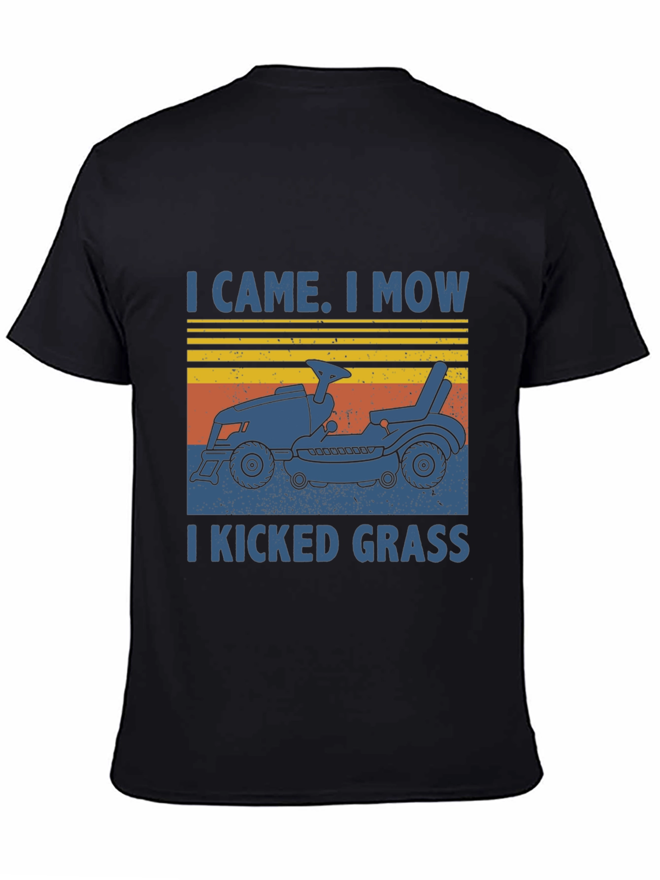 Black I Came I Mow T-Shirt - Lawn Mower Humor view 4