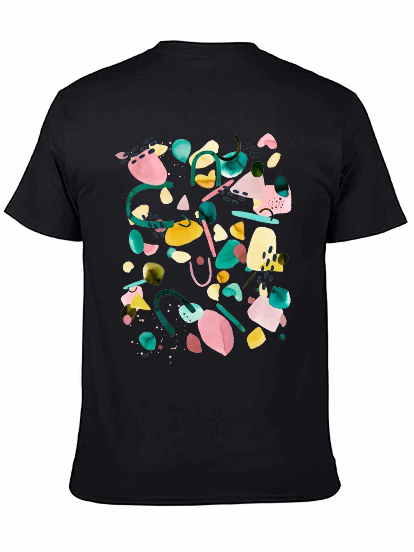 Black Abstract Art Black T-Shirt view 4