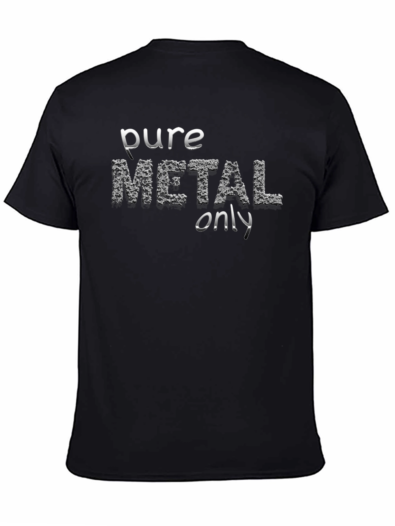 Black Pure Metal Only Black T-Shirt view 4