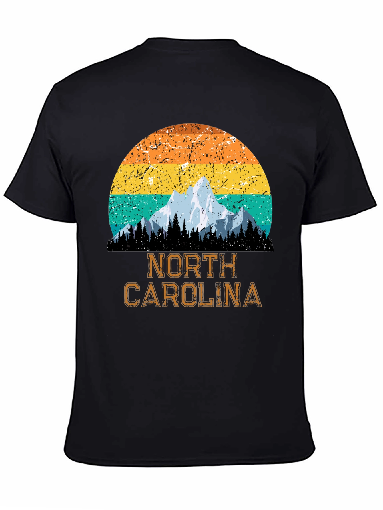 Black North Carolina Mountain Graphic T-Shirt view 4