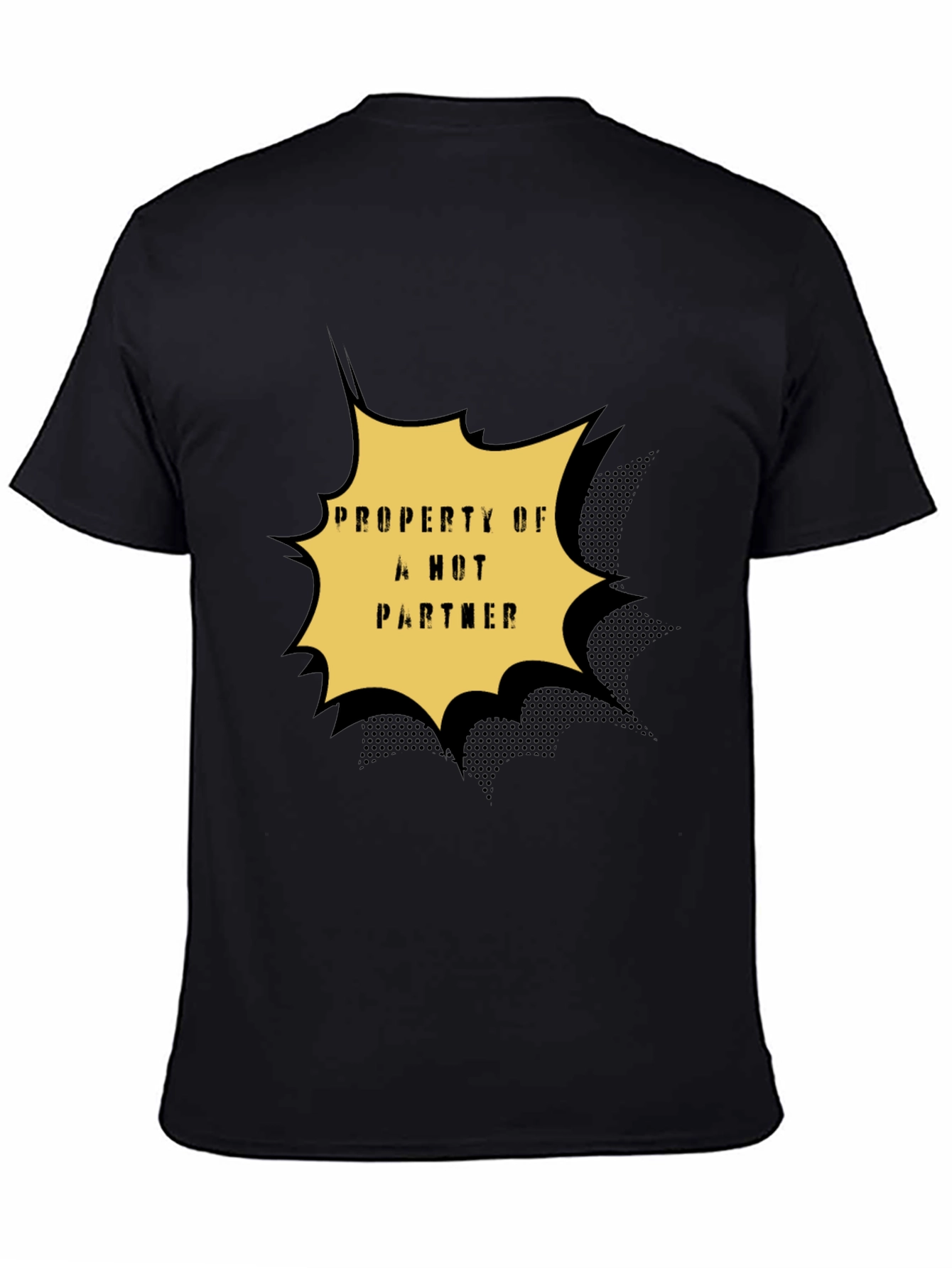 Black Property of a Hot Partner Graphic Tee - Black view 4