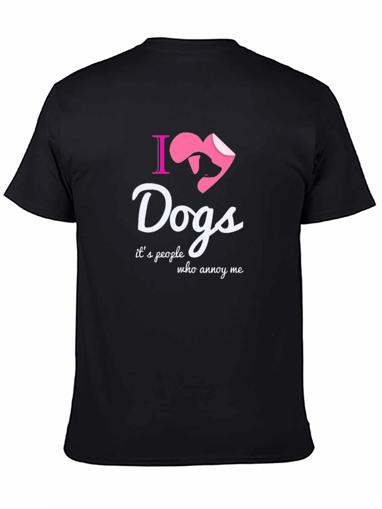 Black I Love Dogs T-Shirt - Novelty Graphic Tee view 4