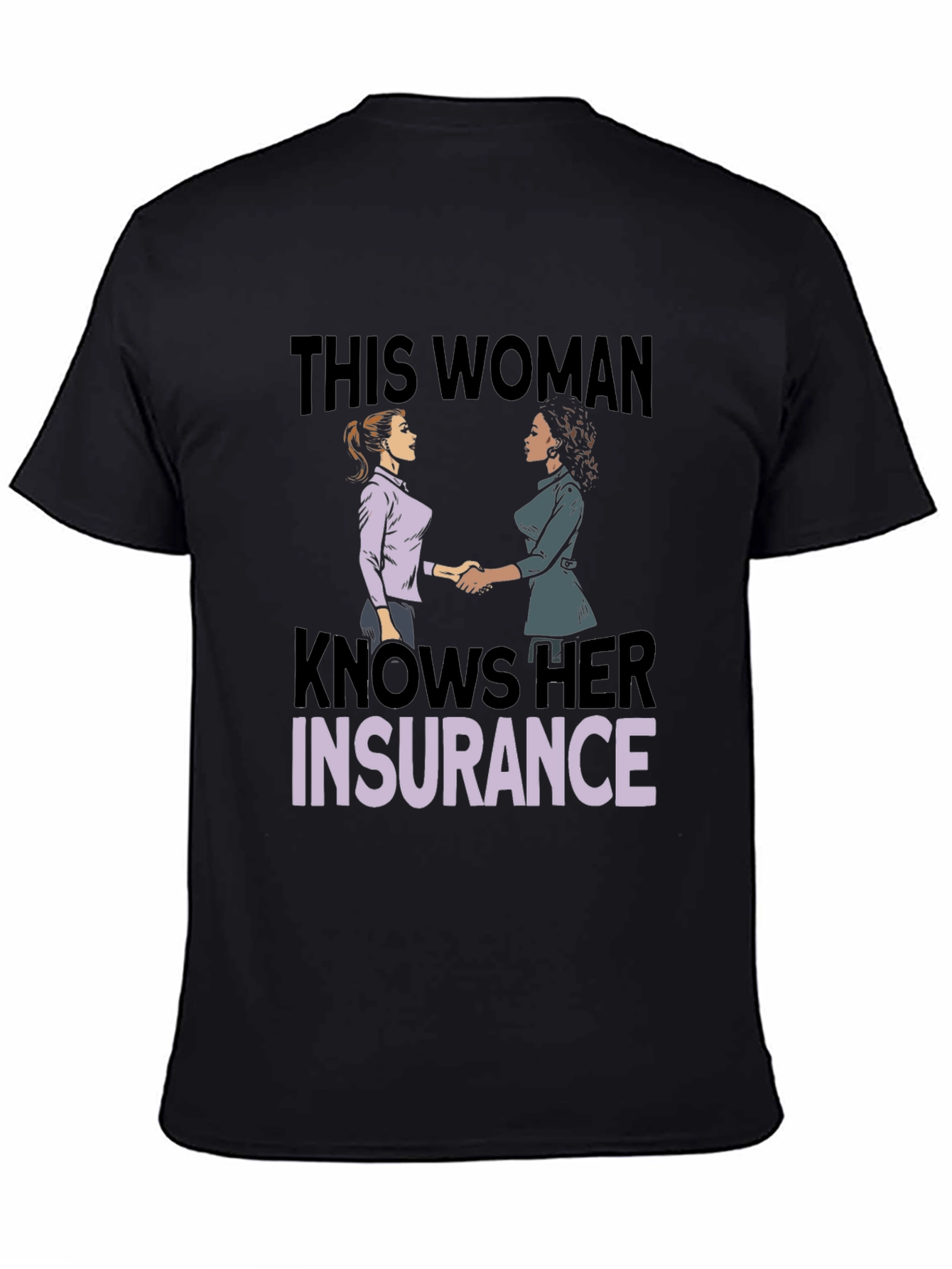 Black Knows Her Insurance T-Shirt view 4