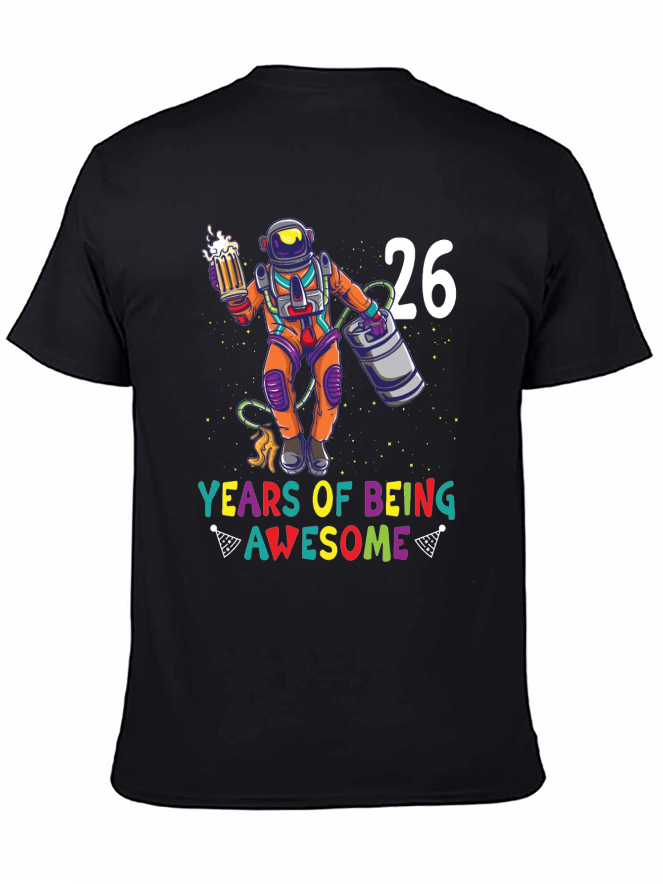Black 26 Years of Being Awesome T-Shirt view 4