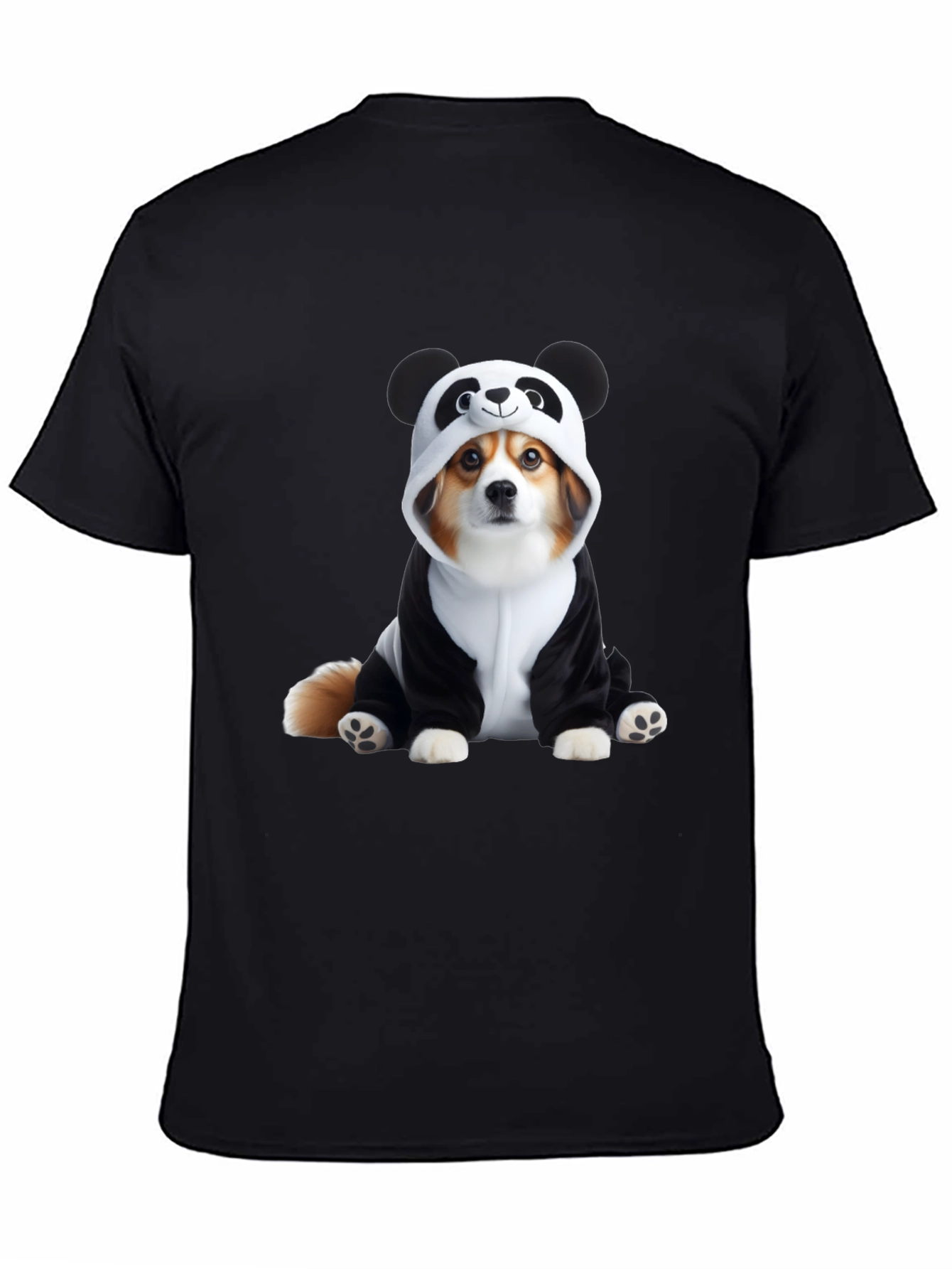 Black Dog Panda Costume T-Shirt view 4