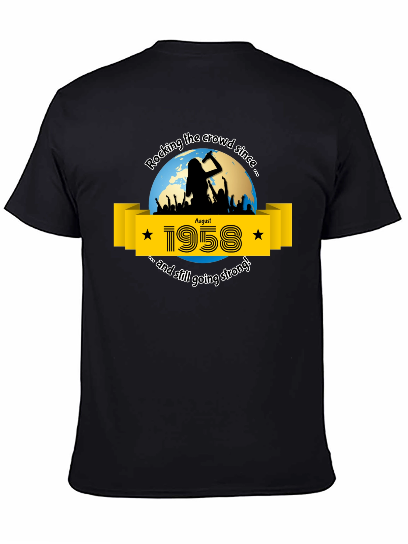 Black Rocking Since 1958 Black T-Shirt view 4
