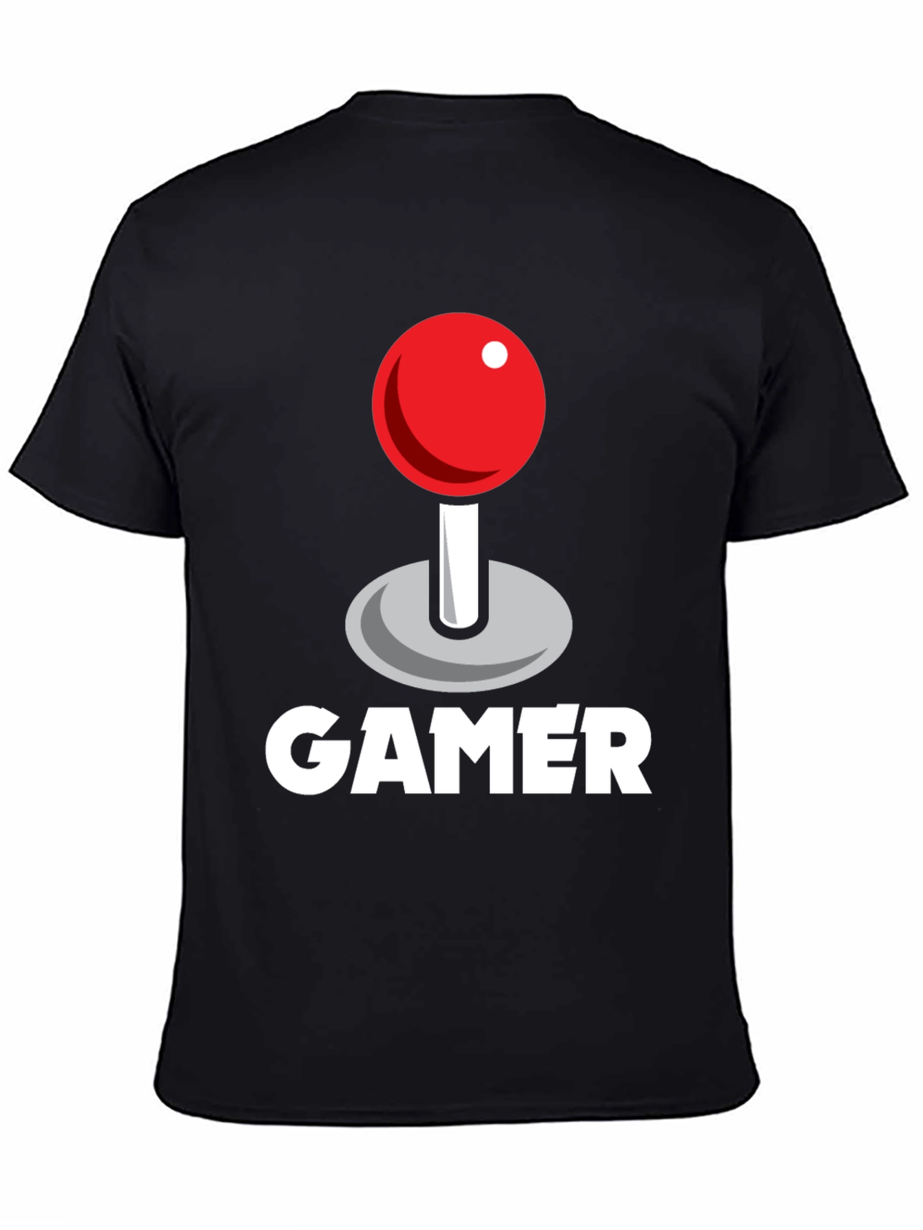Black Gamer Joystick Graphic Tee - Black Cotton T-Shirt view 4