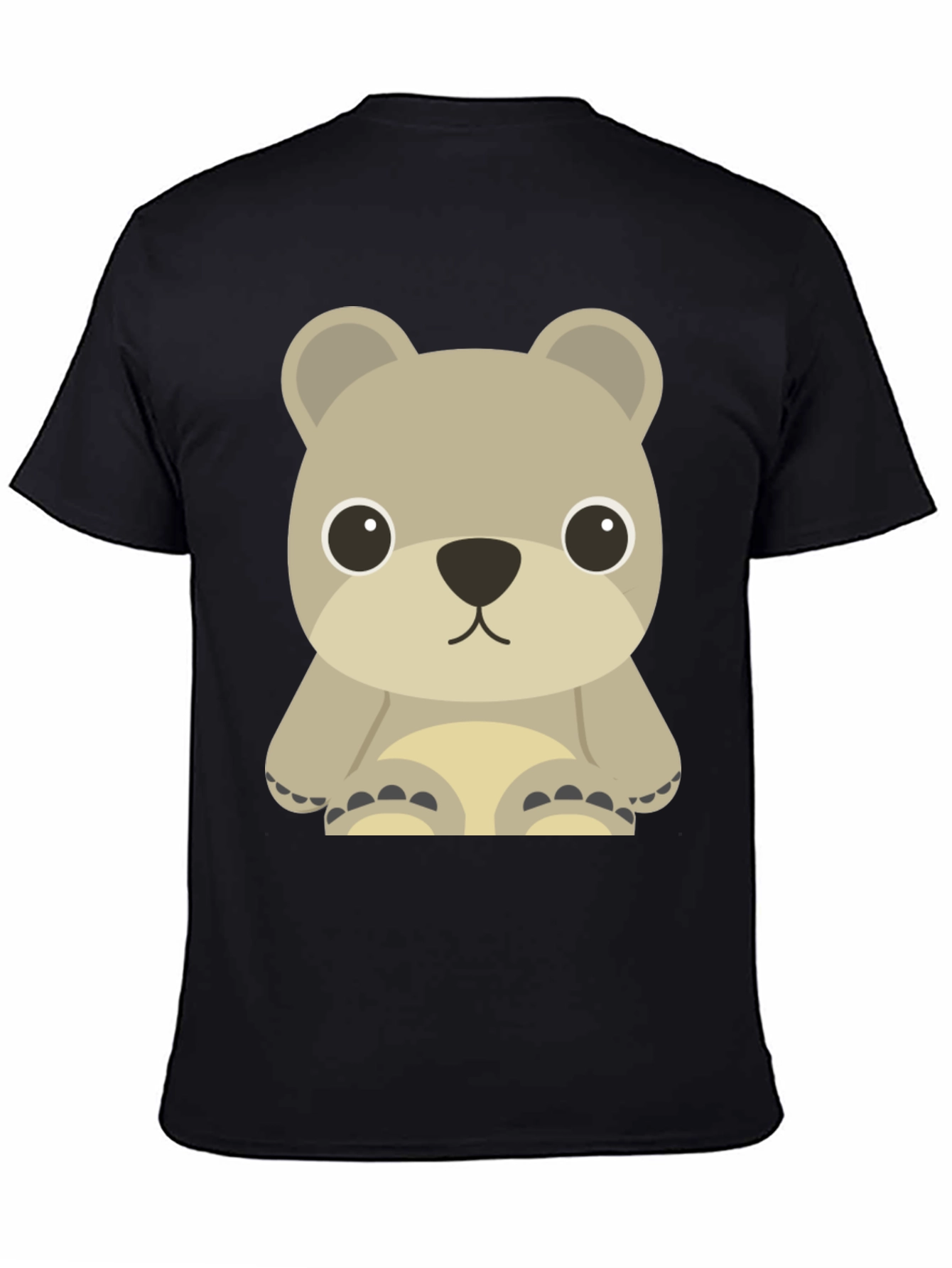 Black Cute Bear Graphic Tee - Unisex Casual T-Shirt view 4