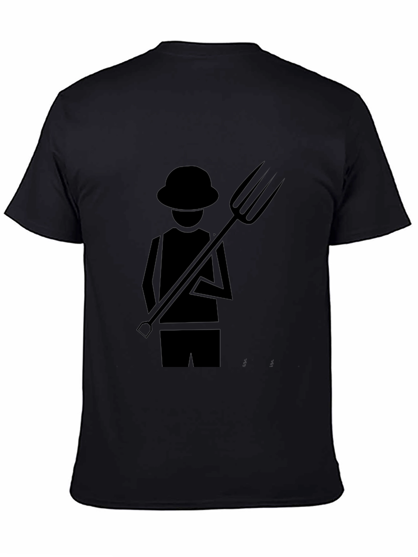 Black Farmer Graphic T-Shirt - Black Cotton Tee view 4