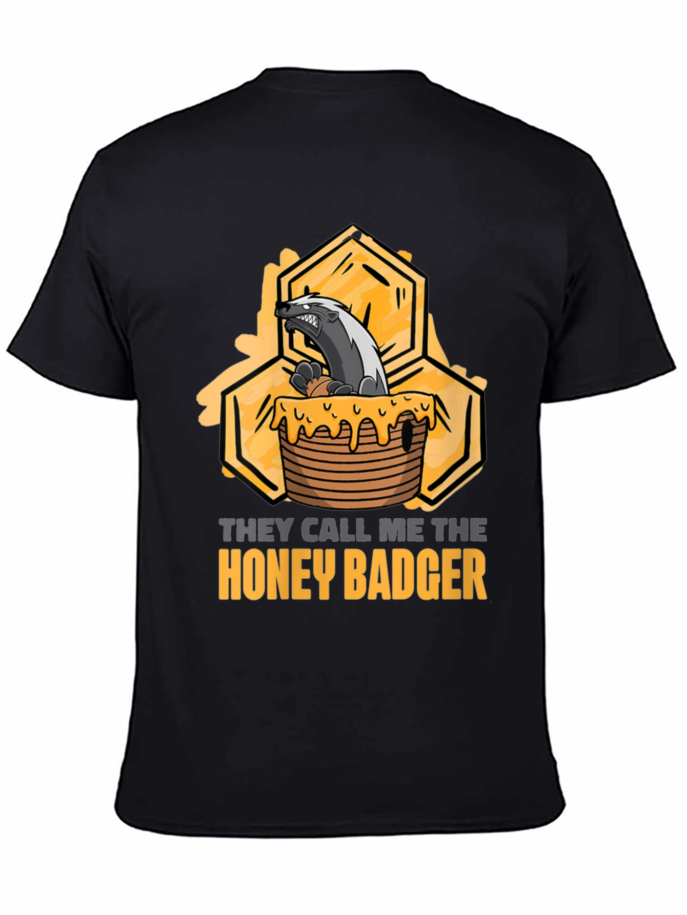 Black Honey Badger Graphic T-Shirt - Unisex view 4