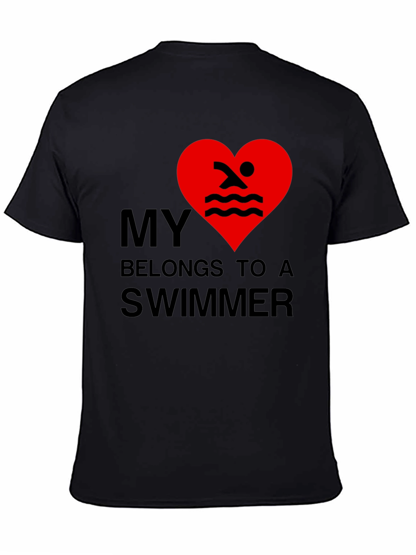 Black My Heart Belongs to a Swimmer - Novelty T-Shirt view 4