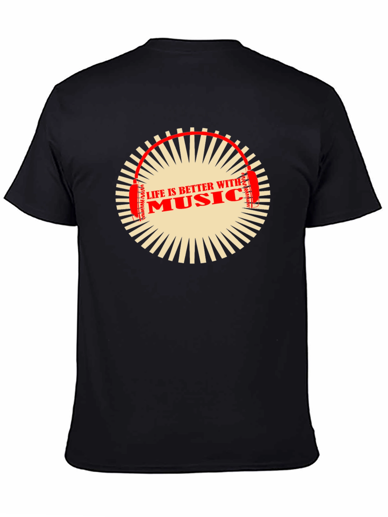 Black Music Lover Black T-Shirt view 4