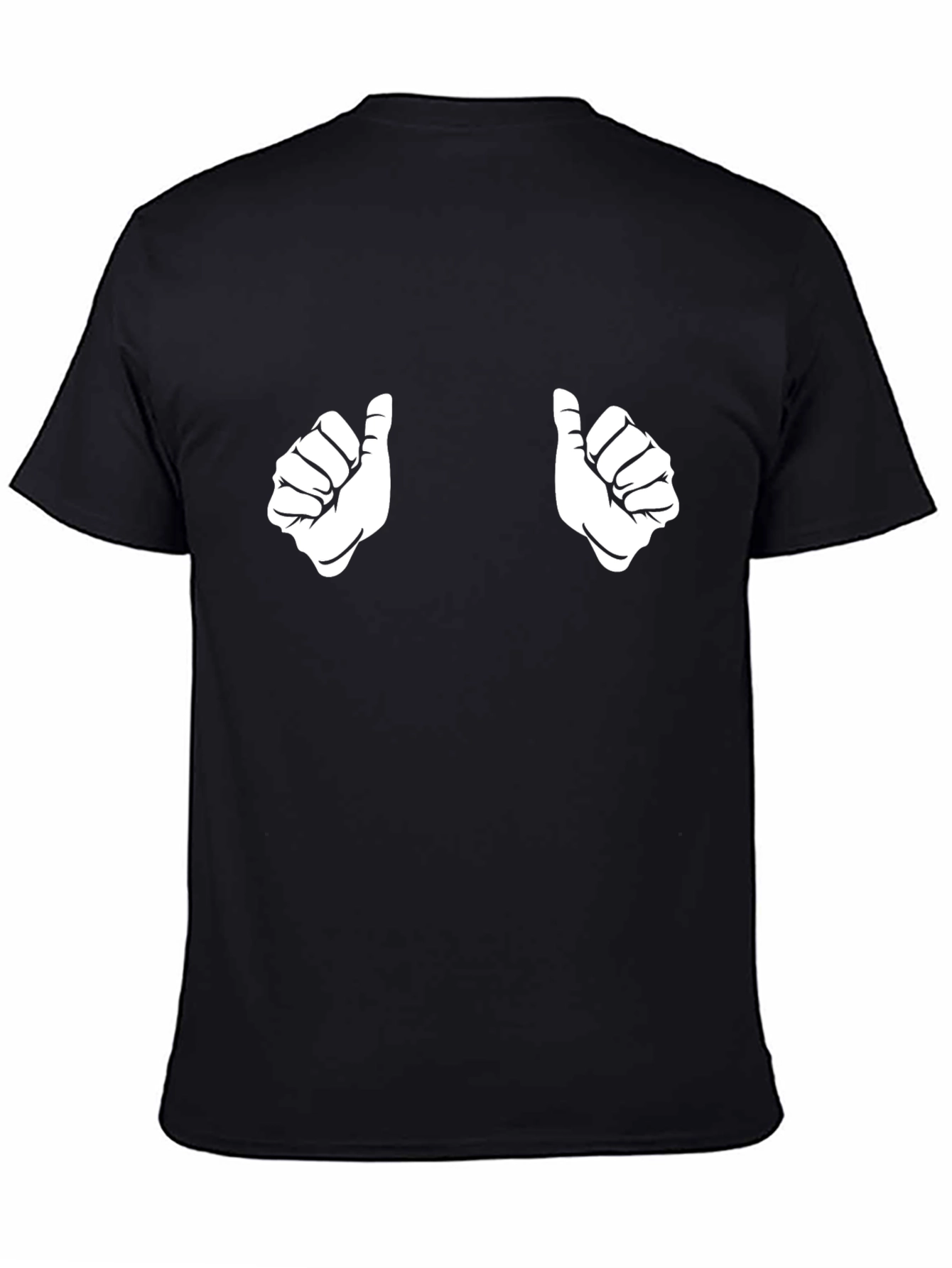 Black Thumbs Up Graphic Tee - Funny Novelty Shirt view 4