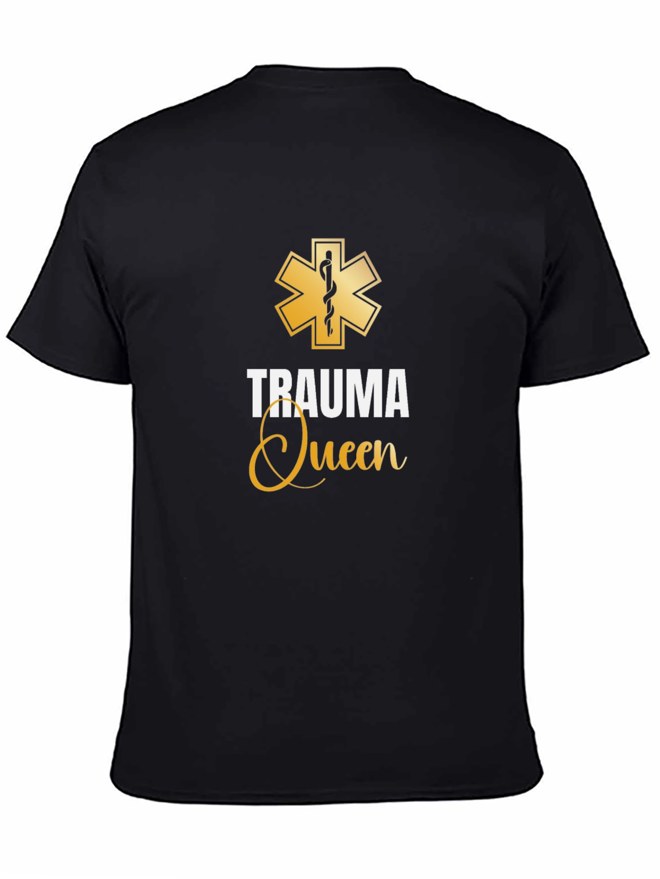 Black Trauma Queen Graphic T-Shirt - EMT Medical Tee view 4