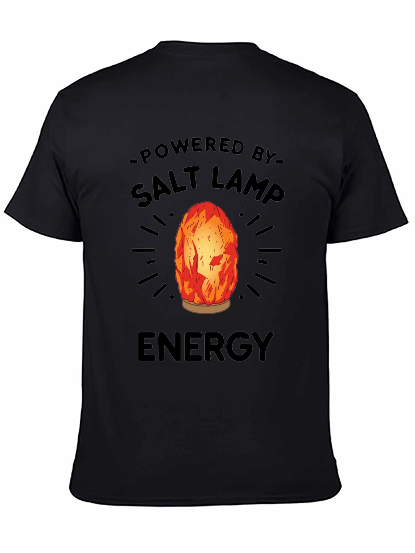 Black Powered By Salt Lamp Energy Graphic Tee view 4